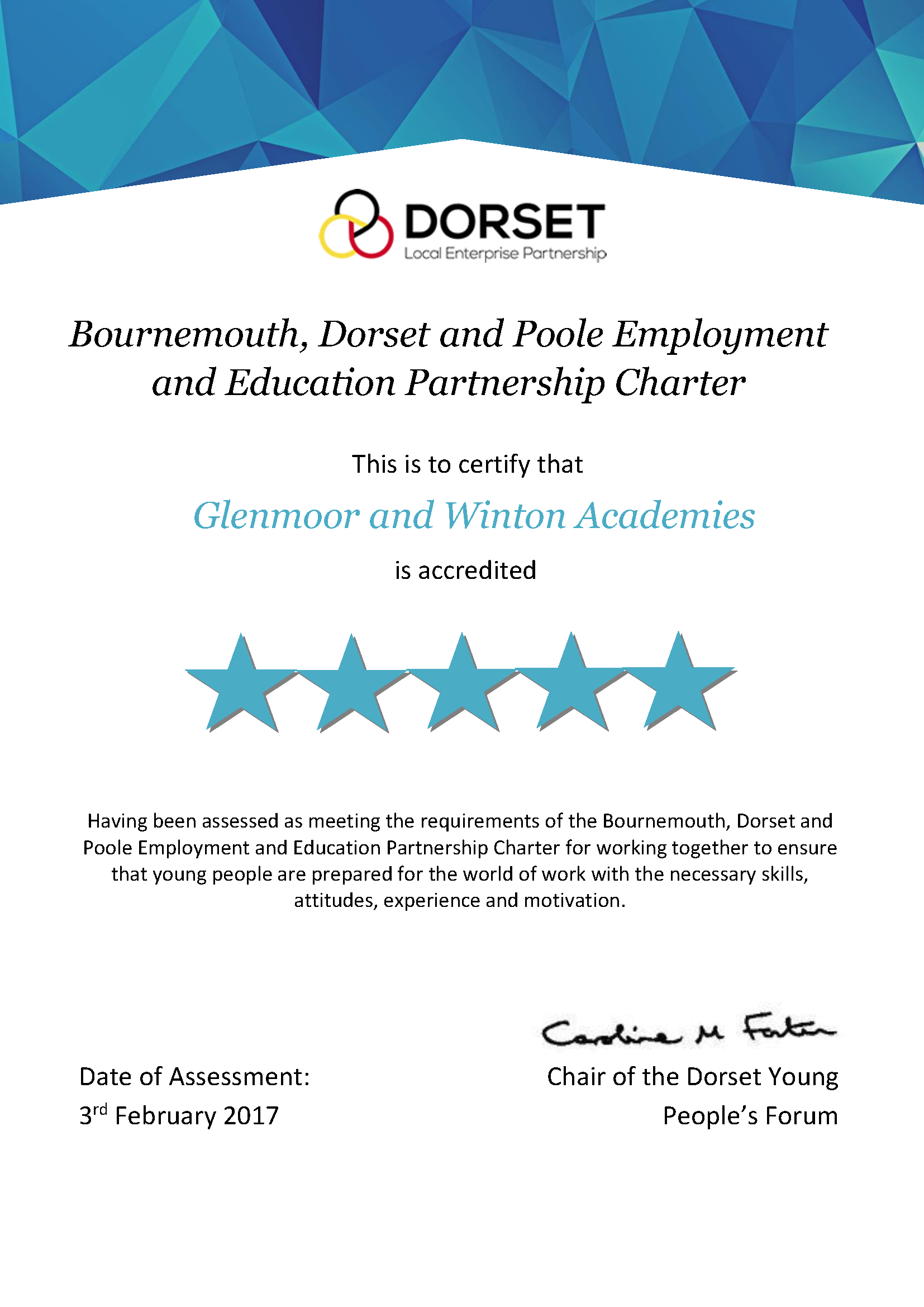 Glenmoor and Winton Certificate of Charter